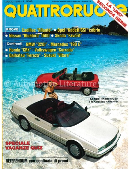 1989 QUATTRORUOTE MAGAZINE 405 ITALIAN