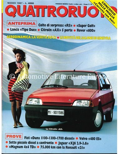 1987 QUATTRORUOTE MAGAZINE 377 ITALIAANS
