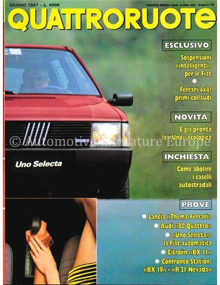 1987 QUATTRORUOTE MAGAZIN 380 ITALIENISCH