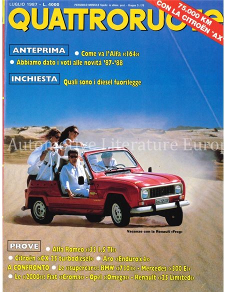1987 QUATTRORUOTE MAGAZINE 381 ITALIAANS