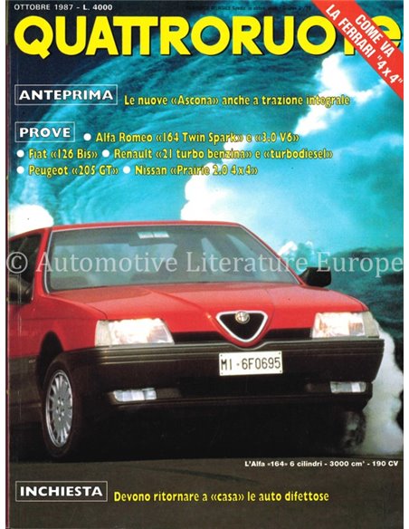 1987 QUATTRORUOTE MAGAZINE 384 ITALIAN