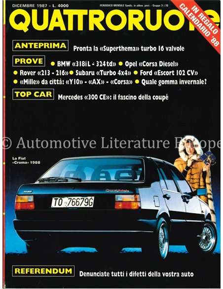 1987 QUATTRORUOTE MAGAZIN 386 ITALIENISCH