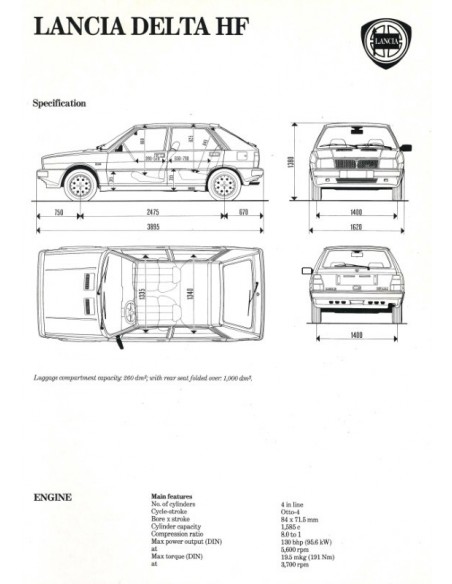 1985 LANCIA DELTA HF PRESSEMAPPE ENGLISCH