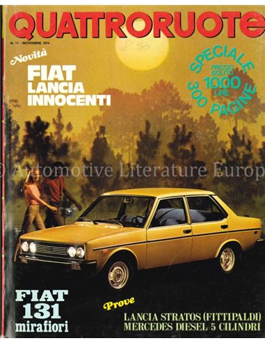 1974 QUATTRORUOTE MAGAZINE 227 ITALIAN