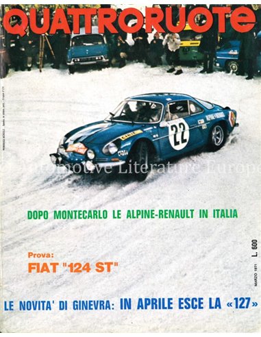 1971 QUATTRORUOTE MAGAZINE 183 ITALIAN