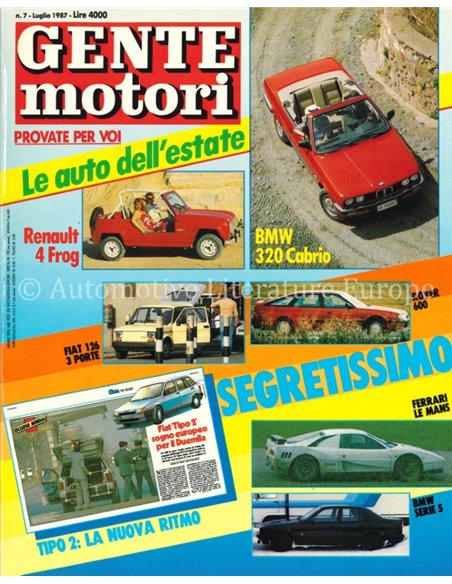 1987 GENTE MOTORI MAGAZINE 185 ITALIAANS