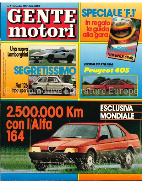 1987 GENTE MOTORI MAGAZINE 187 ITALIAN