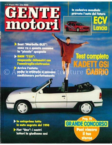 1987 GENTE MOTORI MAGAZINE 184 ITALIAANS