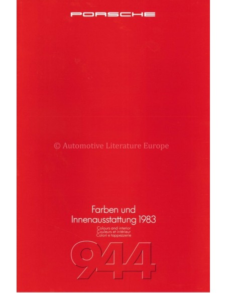 1983 PORSCHE 944 COLOURS & INTERIOR BROCHURE GERMAN