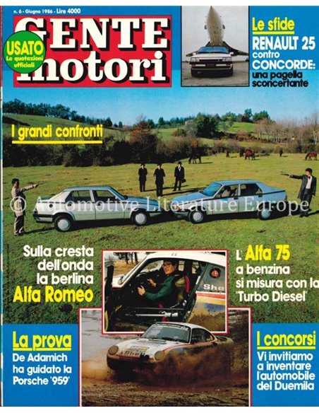 1986 GENTE MOTORI MAGAZINE 172 ITALIAANS