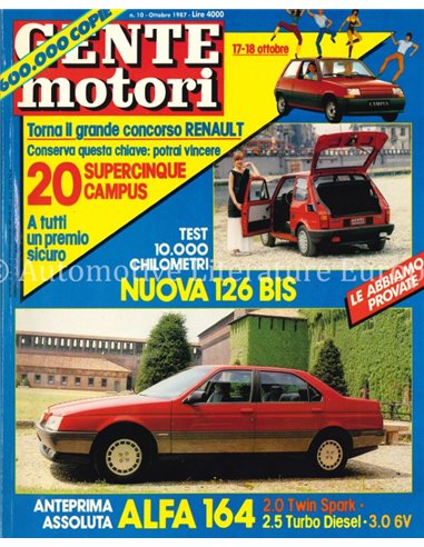 1987 GENTE MOTORI MAGAZINE 188 ITALIAANS