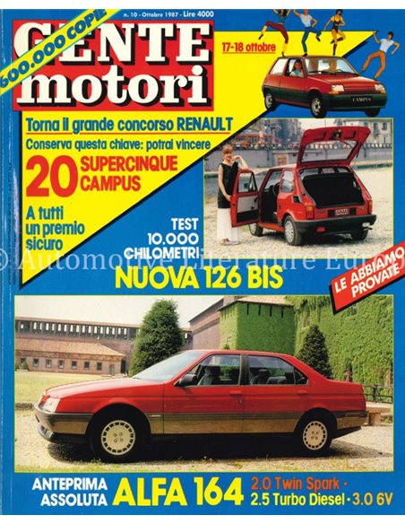 1987 GENTE MOTORI MAGAZINE 188 ITALIAN