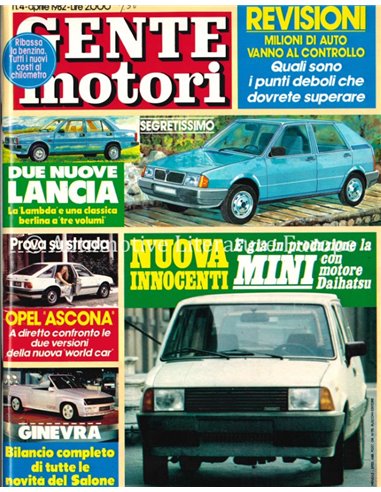 1982 GENTE MOTORI MAGAZINE 122 ITALIAN