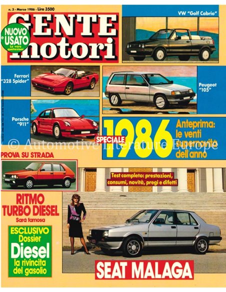 1986 GENTE MOTORI MAGAZINE 169 ITALIAANS
