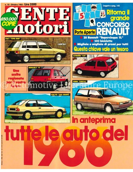1985 GENTE MOTORI MAGAZINE 164 ITALIAANS