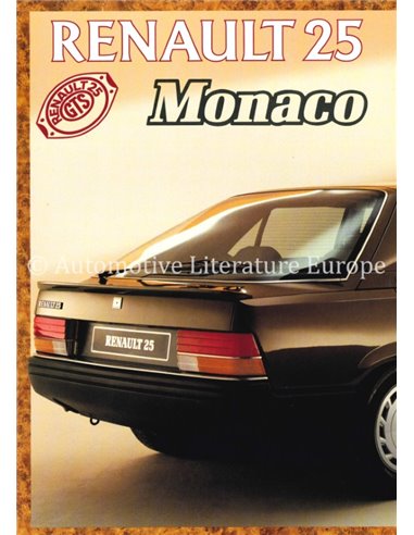 1987 RENAULT 25 BROCHURE DUTCH
