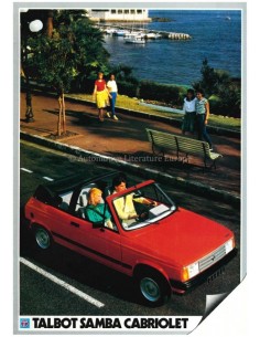 1983 TALBOT SAMBA CABRIOLET BROCHURE DUTCH