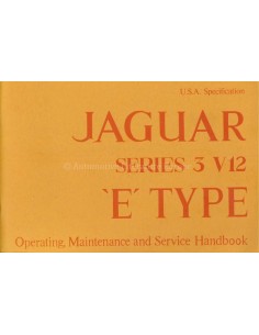 1971 JAGUAR E TYPE 5.3 V12 INSTRUCTIEBOEK ENGELS