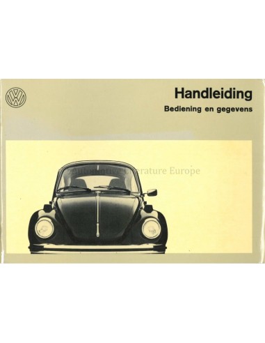 1972 VOLKSWAGEN BEETLE 1303 S 1303 OWNER'S MANUAL DUTCH