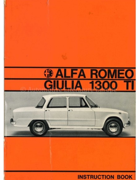 1967 ALFA ROMEO GIULIA 1300 BETRIEBSANLEITUNG DEUTSCH