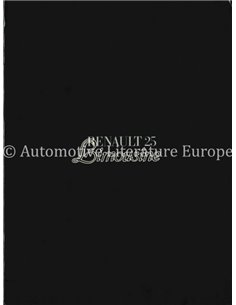 1986 RENAULT 25 LIMOUSINE PROSPEKT NIEDERLÄNDISCH