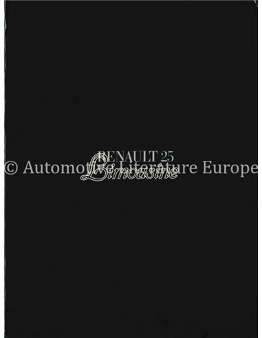 1986 RENAULT 25 LIMOUSINE BROCHURE DUTCH