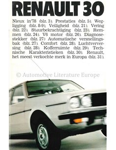 1977 RENAULT 30 BROCHURE DUTCH