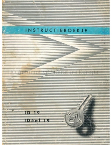 1959 CITROEN ID 19 BETRIEBSANLEITUNG NIEDERLÄNDISCH