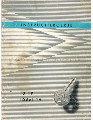 1959 CITROEN ID 19 OWNERS MANUAL DUTCH