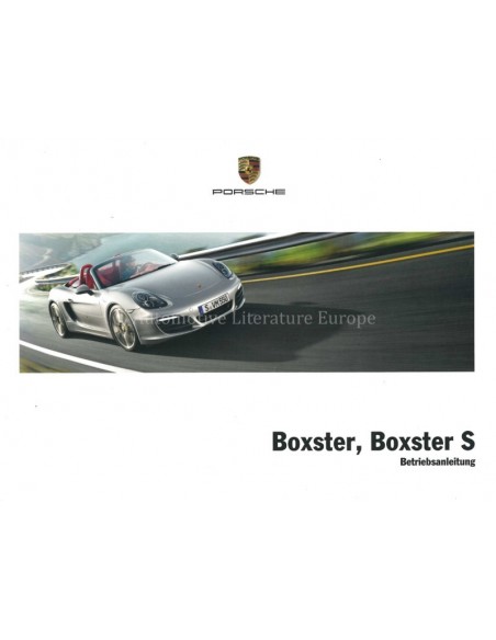 2013 PORSCHE BOXSTER S OWNERS MANUAL GERMAN