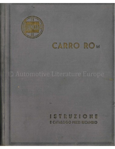 1933 LANCIA CARRO RO INSTRUCTIEBOEKJE ITALIAANS