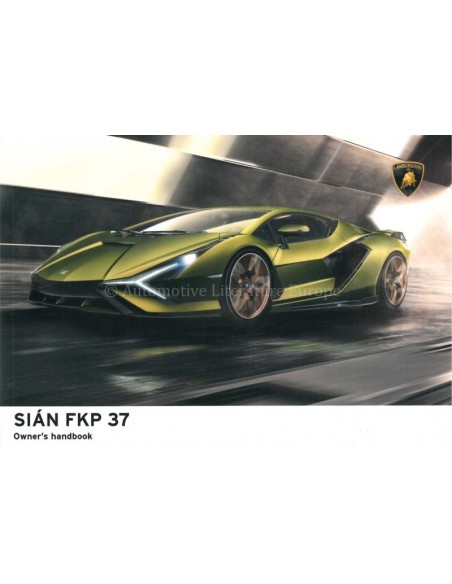 2020 LAMBORGHINI SIAN FKP 37 BETRIEBSANLEITUNG ENGLISCH