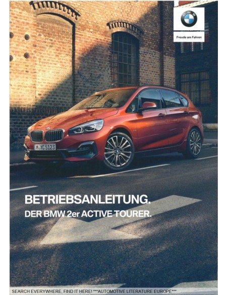 2018 BMW 2 SERIE ACTIVE TOURER F45 INSTRUCTIEBOEKJE DUITS