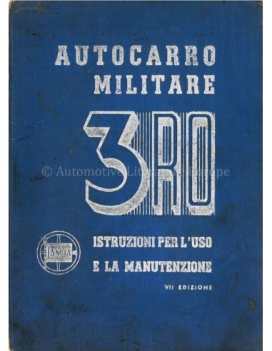 1943 LANCIA 3 RO TIPO MILITARE BETRIEBSANLEITUNG ITALIENISCH