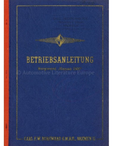 1950 BORGWARD HANSA 1500 INSTRUCTIEBOEKJE DUITS