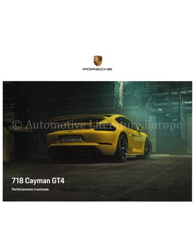 2020 PORSCHE 718 CAYMAN GT4 HARDCOVER BROCHURE Italiaans