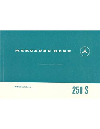 1965 MERCEDES BENZ S CLASS OWNERS MANUAL GERMAN