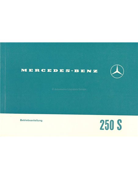 1965 MERCEDES BENZ S KLASSE INSTRUCTIEBOEKJE DUITS
