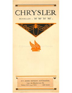 1927 CHRYSLER PROSPEKT NIEDERLÄNDISCH
