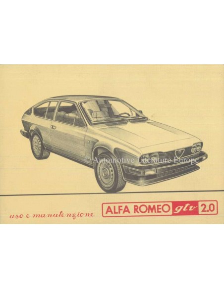 1982 ALFA ROMEO GTV 2.0 BETRIEBSANLEITUNG ITALIENISCH