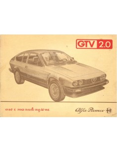 1982 ALFA ROMEO GTV 2.0 OWNERS MANUAL ITALIAN 2