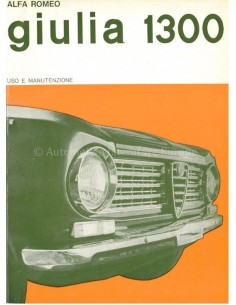 1967 ALFA ROMEO GIULIA 1300 BETRIEBSANLEITUNG ITALIENISCH