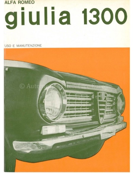 1967 ALFA ROMEO GIULIA 1300 BETRIEBSANLEITUNG ITALIENISCH