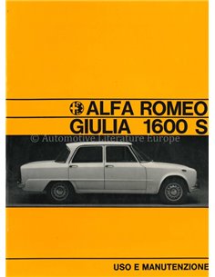 1969 ALFA ROMEO GIULIA 1600 S INSTRUCTIEBOEKJE ITALIAANS