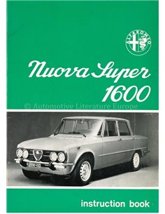 1974 ALFA ROMEO GIULIA NUOVA SUPER INSTRUCTIEBOEKJE ENGELS