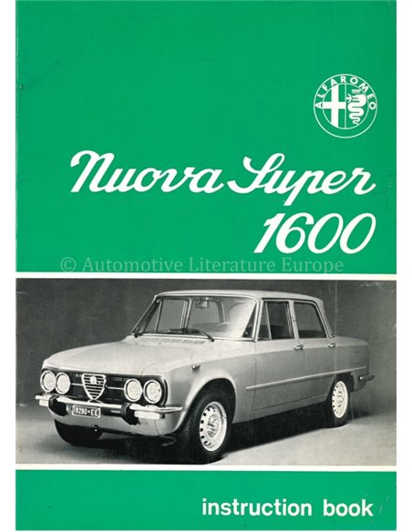 1974 ALFA ROMEO GIULIA NUOVA SUPER OWNERS MANUAL ENGLISH