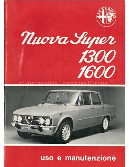 1975 ALFA ROMEO GIULIA NUOVA SUPER OWNERS MANUAL ITALIAN