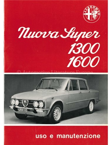 1975 ALFA ROMEO GIULIA NUOVA SUPER INSTRUCTIEBOEKJE ITALIAANS
