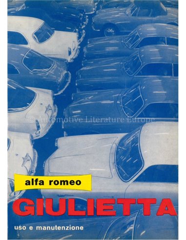 1962 ALFA ROMEO GIULIETTA BETRIEBSANLEITUNG ITALIENISCH