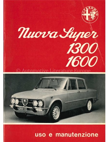 1974 ALFA ROMEO GIULIA NUOVA SUPER INSTRUCTIEBOEKJE ITALIAANS